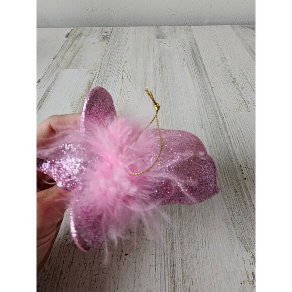 Glitter feather pink elephant ornament sparkle Xmas tree - Picture 4 of 8